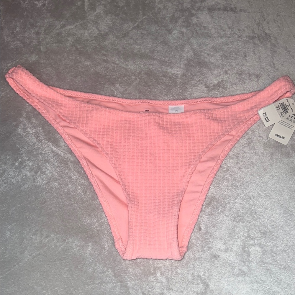 Aerie Pink Ribbed Bikini Bottom